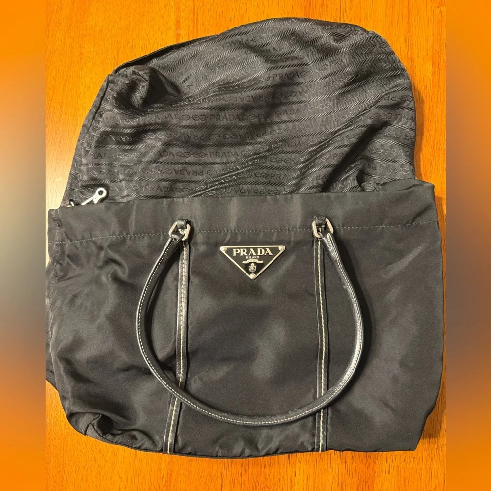 Prada Vintage Black Nylon Tote Bag with COA - Picture 13 of 16